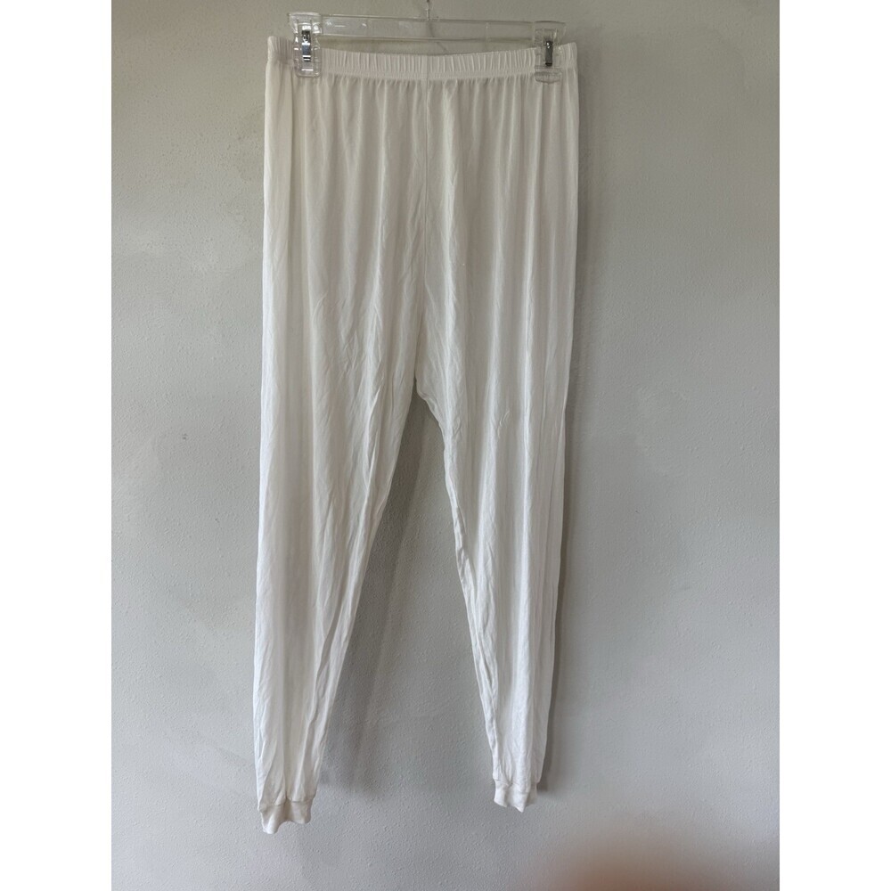 Vintage Under Silk Base Layer 100% Silk Pants Women's XL Leggings Off White - Picture 1 of 4